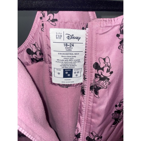 Gap × Disney Toddler Minnie Mouse ColdControl Max Bib Size | 18-24mo - Picture 4 of 4